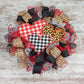 Valentine's Day Mesh Door Wreath - Red White Black Buffalo Plaid - Animal Print Door Decor