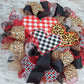 Valentine's Day Mesh Door Wreath - Red White Black Buffalo Plaid - Animal Print Door Decor