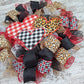 Valentine's Day Mesh Door Wreath - Red White Black Buffalo Plaid - Animal Print Door Decor