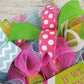 Colorful Pickleball Wreath, Polka Dot and Chevron Ribbons, Fun Housewarming Gift