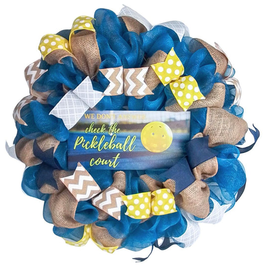 Pickleball Enthusiast Decor, Seasonal Wreath, Sports-Themed Entryway Accent