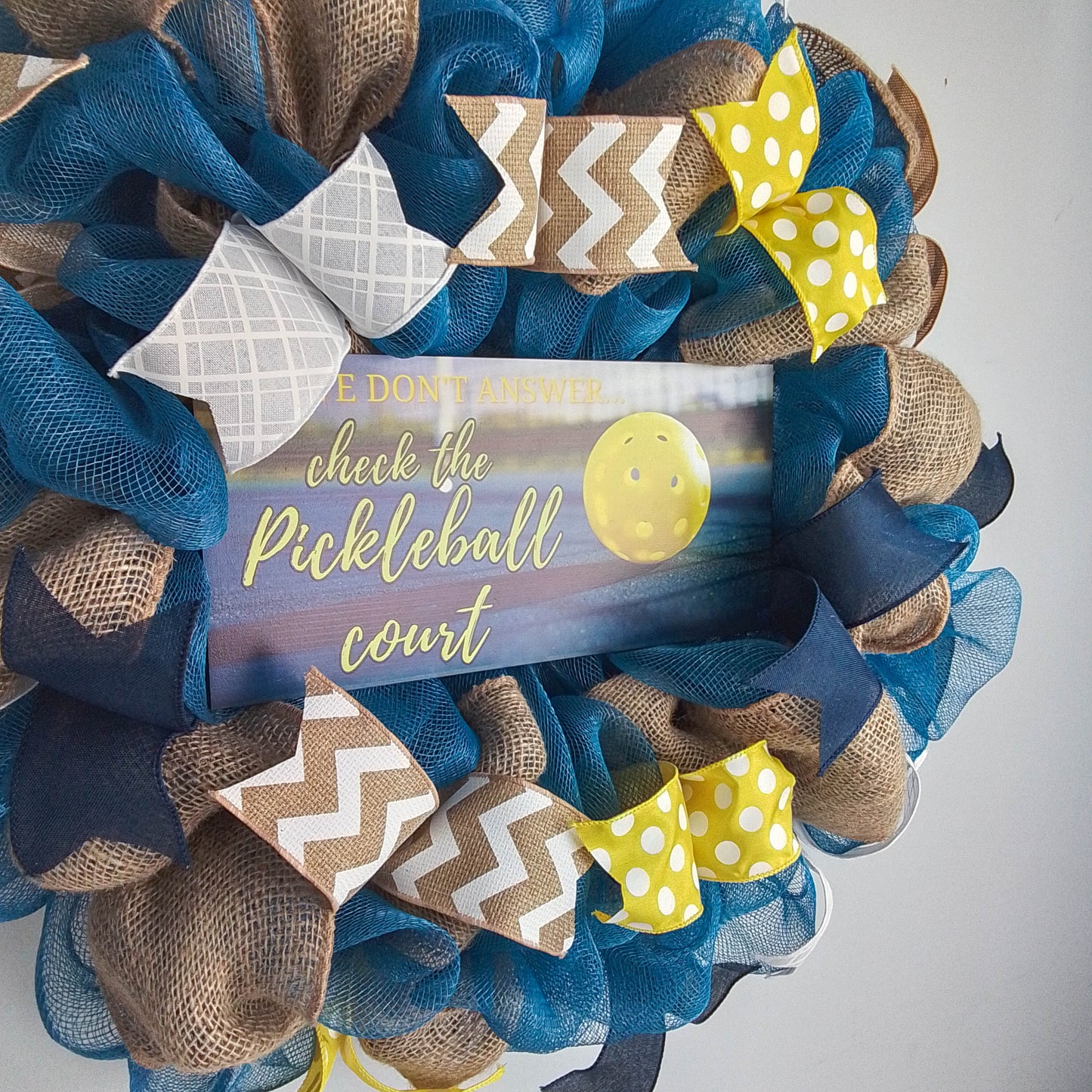 Pickleball Enthusiast Decor, Seasonal Wreath, Sports-Themed Entryway Accent