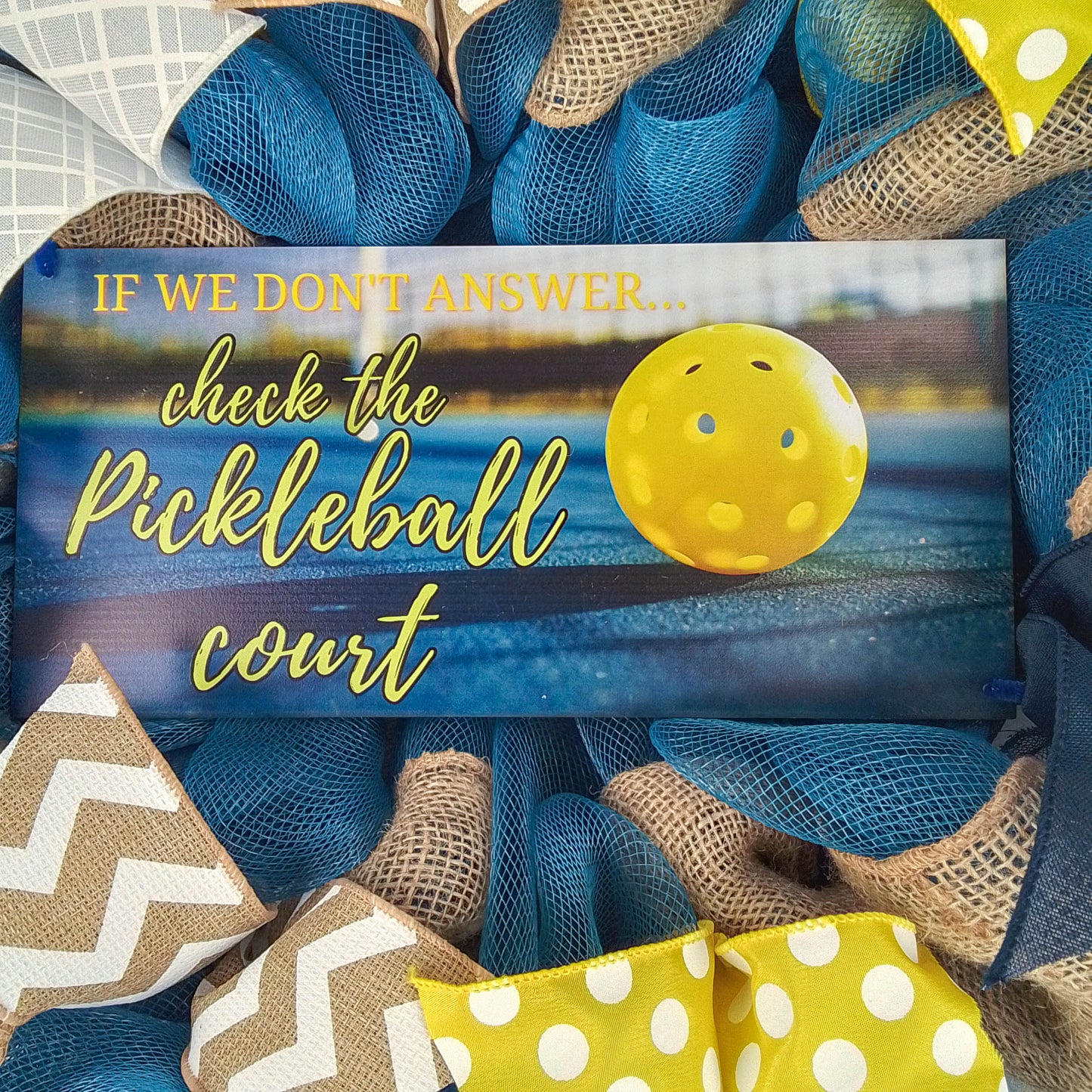 Pickleball Enthusiast Decor, Seasonal Wreath, Sports-Themed Entryway Accent