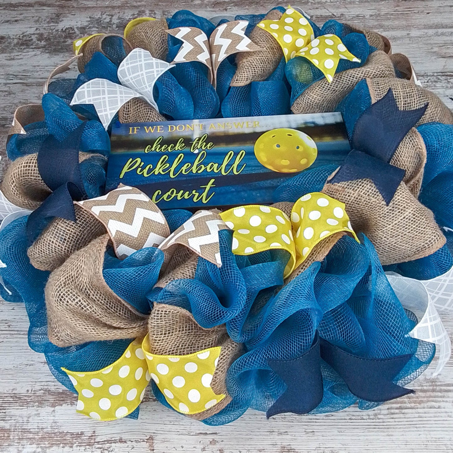 Pickleball Enthusiast Decor, Seasonal Wreath, Sports-Themed Entryway Accent