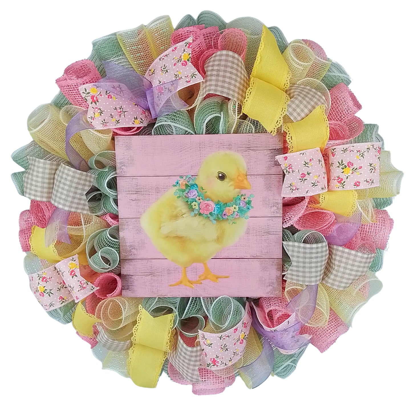 Easter Bunny Wreath, Pastel Door Decor, Mother's Day Gift