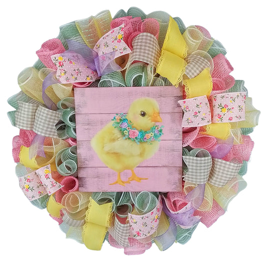 Easter Bunny Wreath, Pastel Door Decor, Mother's Day Gift