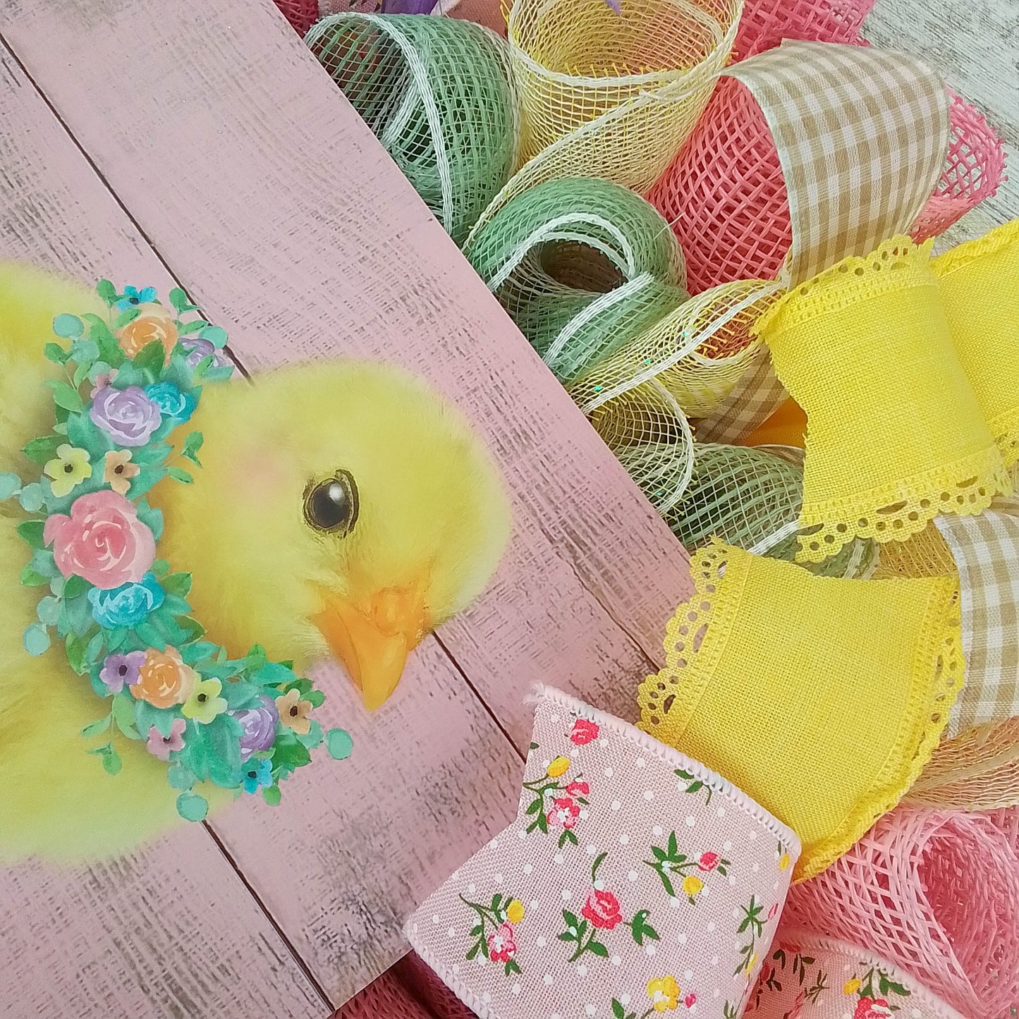 Easter Bunny Wreath, Pastel Door Decor, Mother's Day Gift