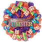 Hello Summer Wreath | Orange Burlap Wreath | Colorful Outdoor Mesh Wreath