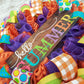Hello Summer Wreath | Orange Burlap Wreath | Colorful Outdoor Mesh Wreath