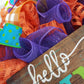 Hello Summer Wreath | Orange Burlap Wreath | Colorful Outdoor Mesh Wreath