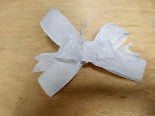 White Wreath Add On Bow