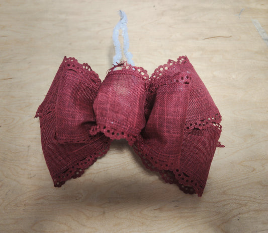 Burgundy Lace Bow Add On Bow