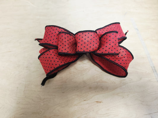 Red Black Swiss Dot Wreath Add On Bow