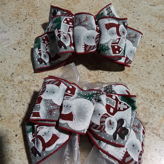 Snowman Grey Add On Bow