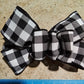 Black White Buffalo Plaid Add On Bow