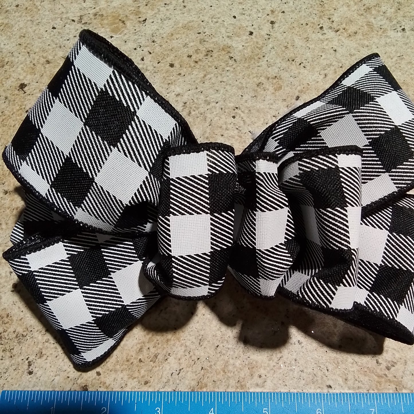 Black White Buffalo Plaid Add On Bow