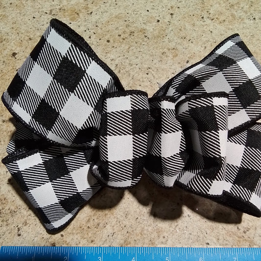 Black White Buffalo Plaid Add On Bow