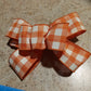 Orange White Plaid Add On Bow