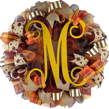 Mustard Yellow Fall Wreath, Fall Front Door Wreath : F3