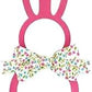 Easter Bunny Door Hanger, Polka Dot Wooden Decoration, Spring Season Front Door Decor