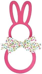 Easter Bunny Door Hanger, Polka Dot Wooden Decoration, Spring Season Front Door Decor