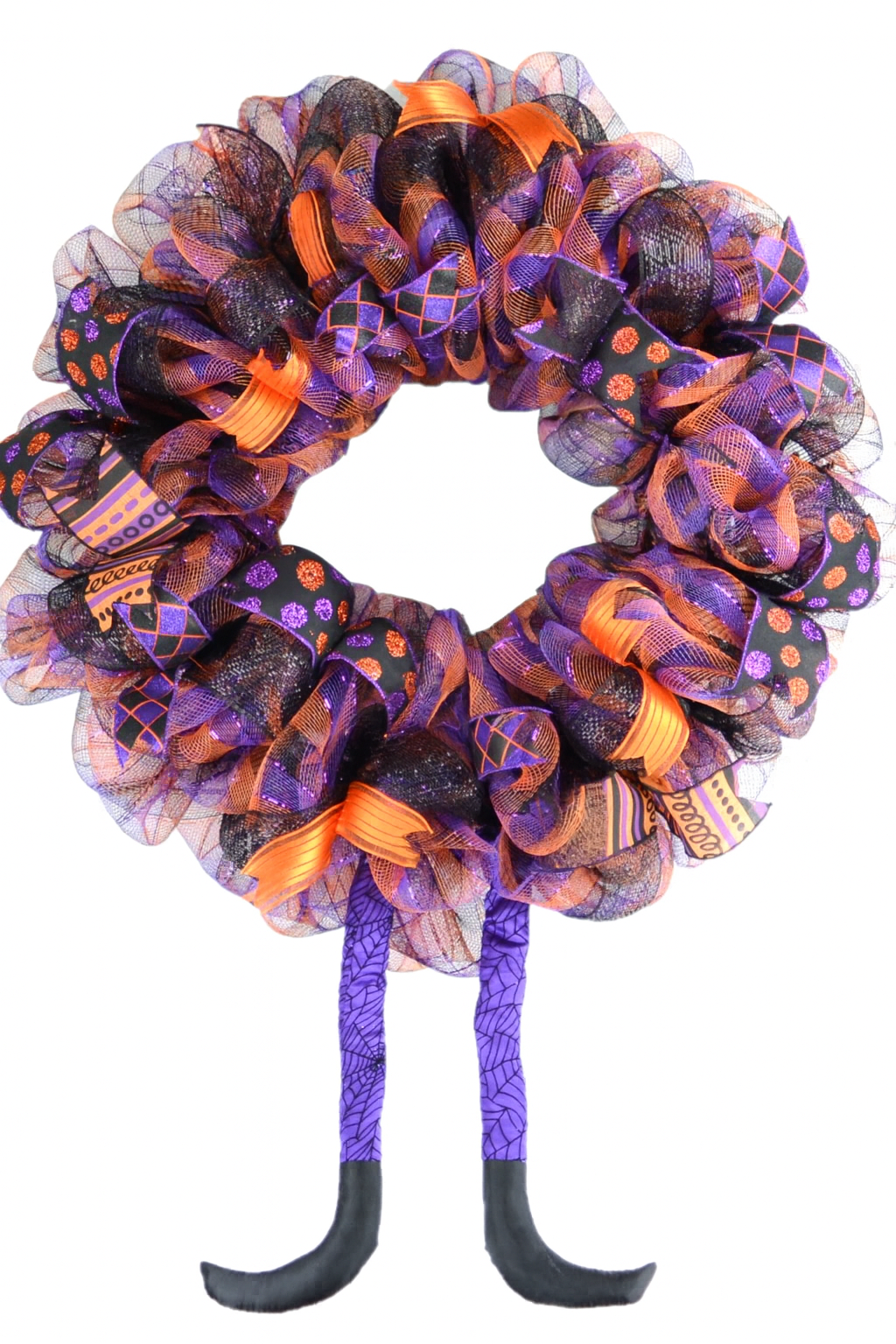 Halloween Wreath with Witch Legs