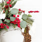 Traditional Christmas Front Door Wreath with Plaid Bow
