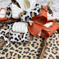 Animal Print Fall Decorations - Cheetah Pumpkin Door Hanger - Pink Door Wreaths