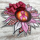 Breast Cancer Ribbon Door Hanger, Animal Print Sunflower Decor - Pink Door Wreaths