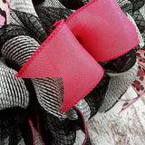 Breast Cancer Survivor Wreath - Pink Black Burlap Wreath - Cancer Awareness Survivor Gift - Pink Door Wreaths