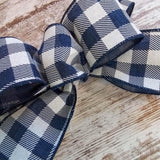 Buffalo Plaid Add On Wreath Bow - Wreath Embellishment for Already Made Wreath - Farmhouse Extra - Pink Door Wreaths