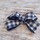 Buffalo Plaid Add On Wreath Bow - Wreath Embellishment for Already Made Wreath - Farmhouse Extra - Pink Door Wreaths