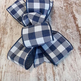 Buffalo Plaid Add On Wreath Bow - Wreath Embellishment for Already Made Wreath - Farmhouse Extra - Pink Door Wreaths