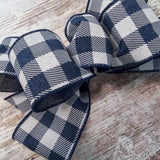 Buffalo Plaid Add On Wreath Bow - Wreath Embellishment for Already Made Wreath - Farmhouse Extra - Pink Door Wreaths
