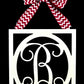 Burlap Initial Monogram Door Hanger - Gift for Mom - Framed Wood Wreath (Custom (Chevron)) - Pink Door Wreaths