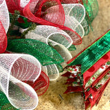 Christmas Garland for Staircase or Mantle - Mantel Decor - Red Emerald White - Pink Door Wreaths