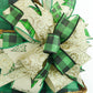 Christmas Tree Buffalo Plaid Winter Grapevine Wreath - Christmas Door Hanger Oversized Bow Jute Burlap Door Decor ; Emerald Green Black Brown - Pink Door Wreaths