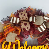 Dark Yellow Fall Wreath, Thanksgiving Front Door Wreaths : F2