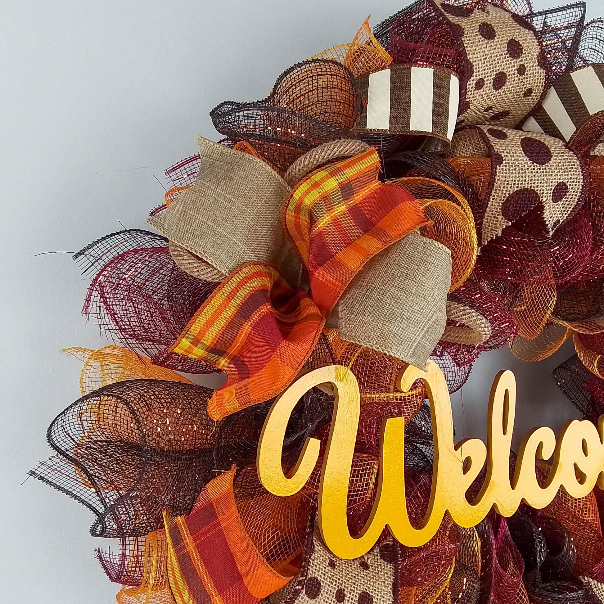 Dark Yellow Fall Wreath, Thanksgiving Front Door Wreaths : F2 - Pink Door Wreaths