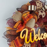 Dark Yellow Fall Wreath, Thanksgiving Front Door Wreaths : F2 - Pink Door Wreaths