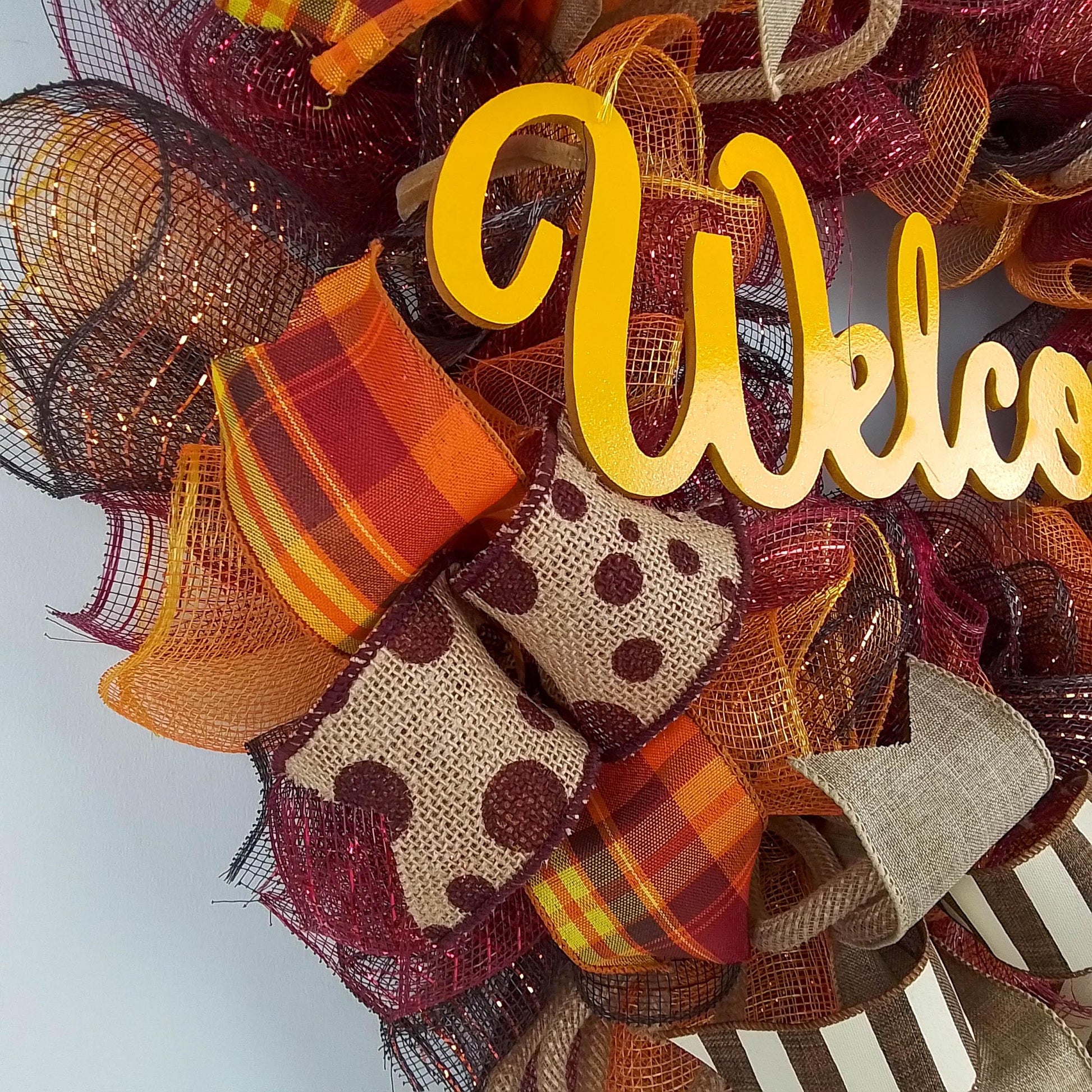 Dark Yellow Fall Wreath, Thanksgiving Front Door Wreaths : F2 - Pink Door Wreaths