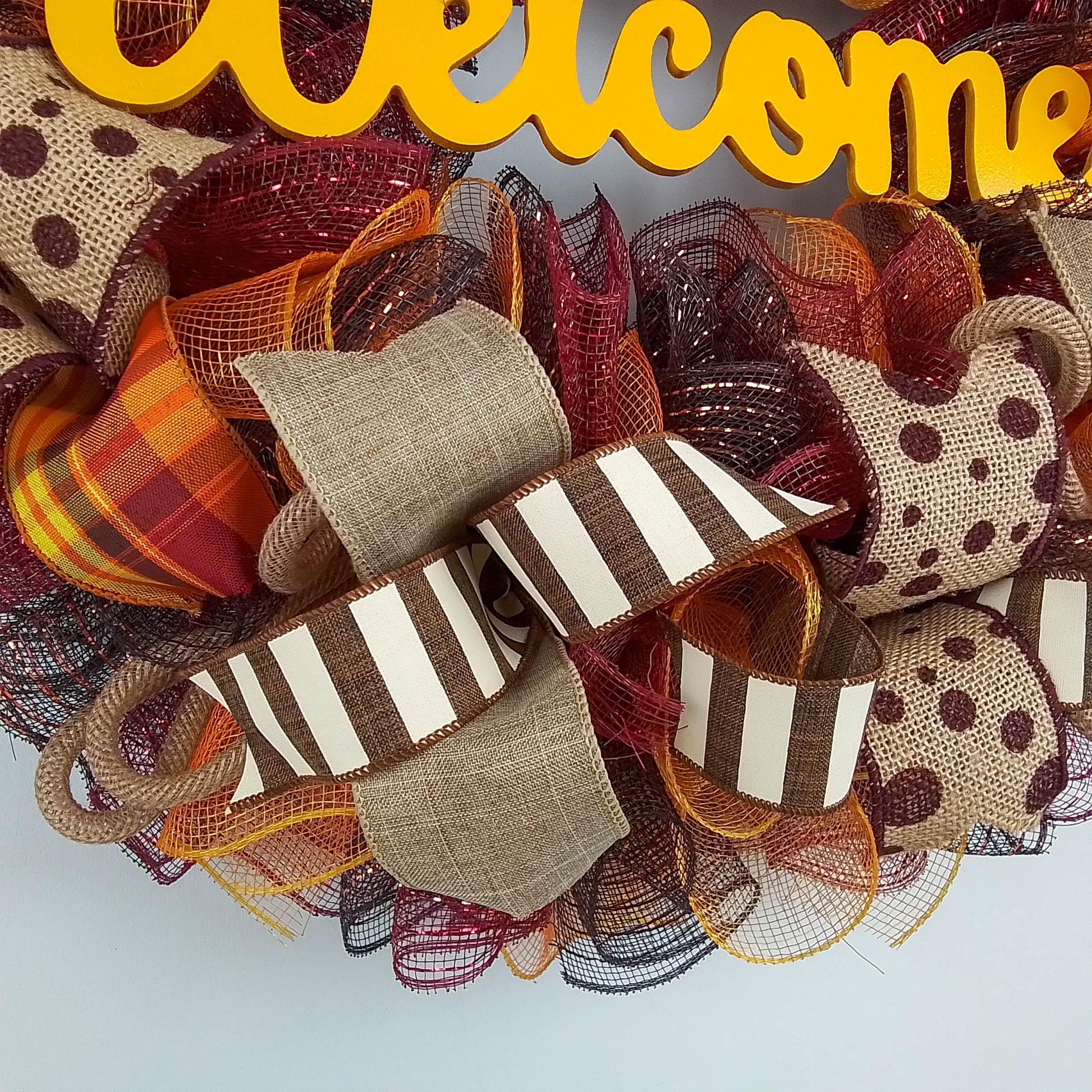Dark Yellow Fall Wreath, Thanksgiving Front Door Wreaths : F2 - Pink Door Wreaths