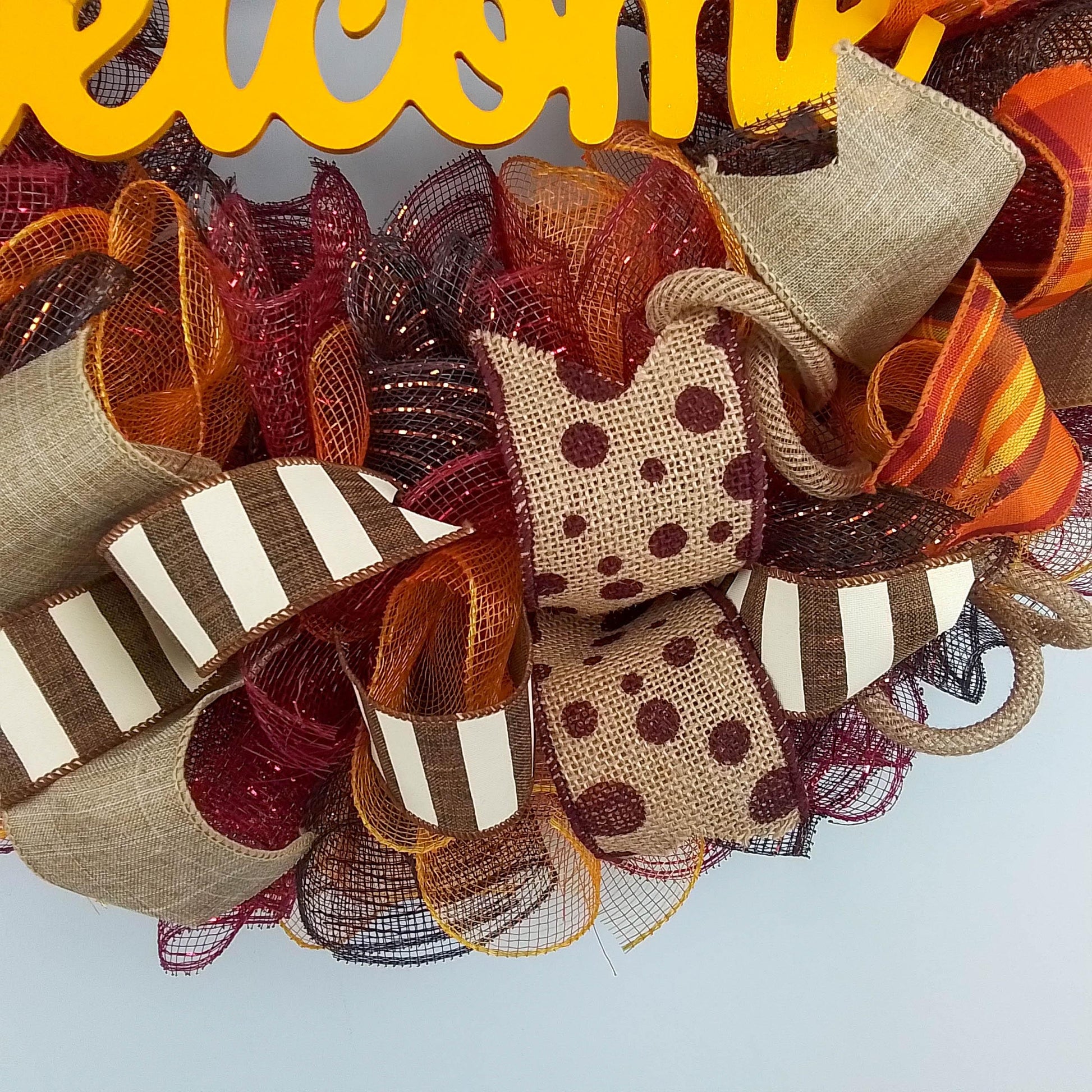 Dark Yellow Fall Wreath, Thanksgiving Front Door Wreaths : F2 - Pink Door Wreaths