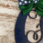 Derby Party Decor | Wooden Horseshoe Monogram Door Hanger | Navy Blue Emerald Green