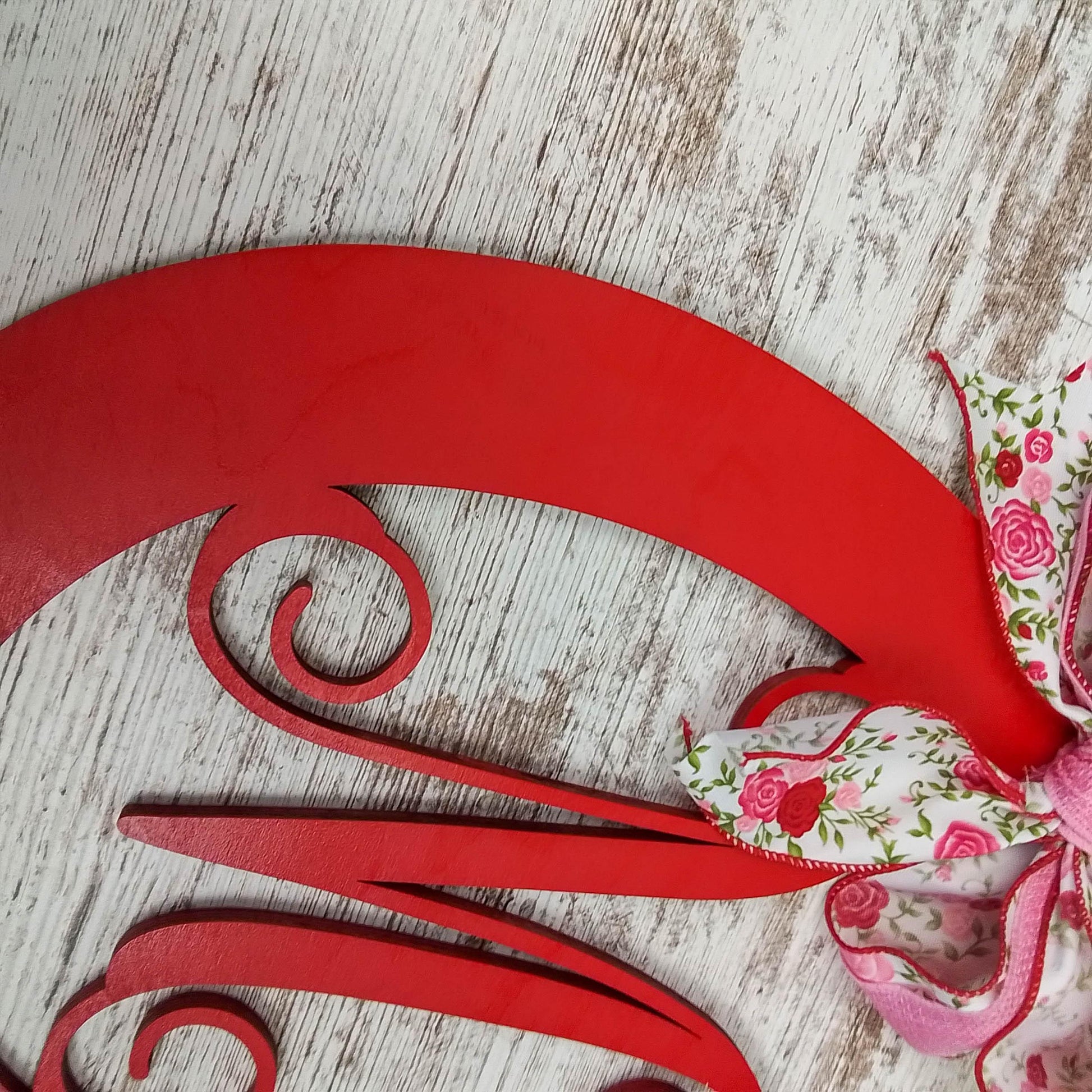 Derby Party Decor | Wooden Horseshoe Monogram Door Hanger | Red Pink White Roses - Pink Door Wreaths