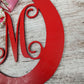 Derby Party Decor | Wooden Horseshoe Monogram Door Hanger | Red Pink White Roses - Pink Door Wreaths