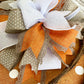 Fall Decoration Gifts - Polka Dot Pumpkin Door Hanger - Fall Thanksgiving Grapevine Wreath - Halloween Door Hanger Oversized Bow Jute Burlap Door Decor - Pink Door Wreaths