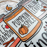 Fall Getting Lit Candle Hanger - Falling Leaves Pumpkin Spice Bow Door Decor; Rust Orange Moss Green - Pink Door Wreaths