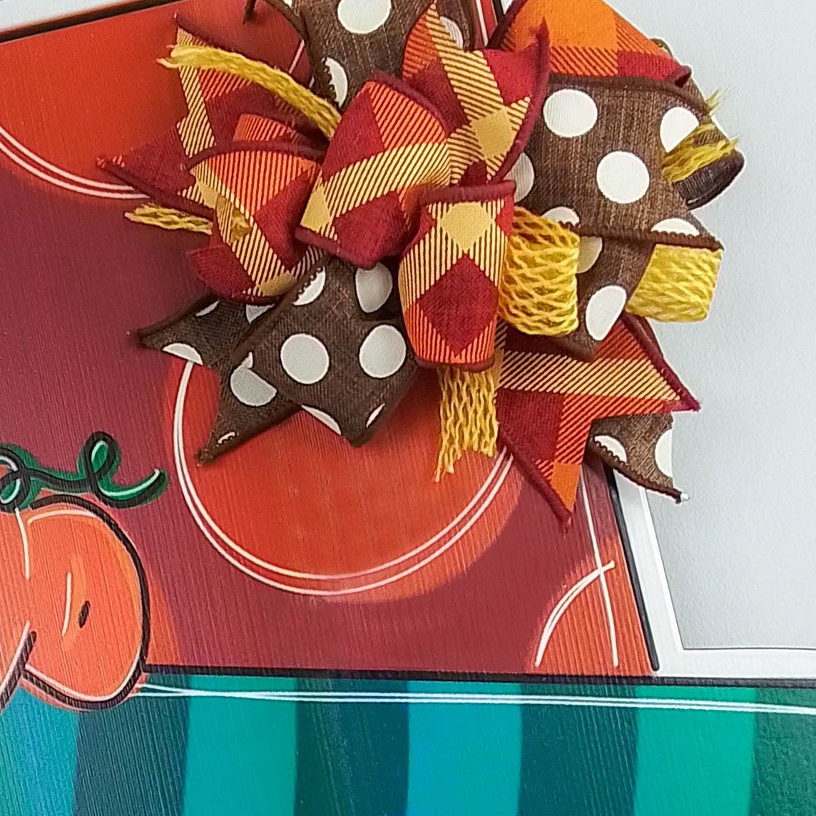 Fall Scarecrow Door Hanger - Pink Door Wreaths