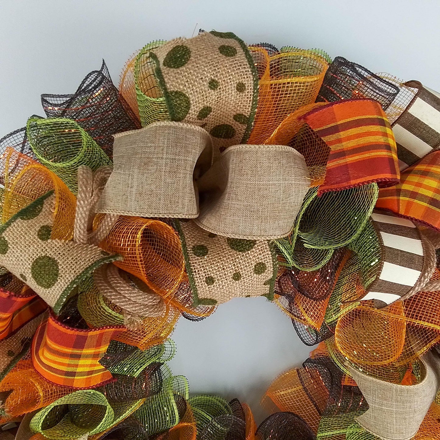 Fall Wreath Ideas | Thanksgiving Wreath Ideas | Fall Mesh Wreath : F1 - Pink Door Wreaths